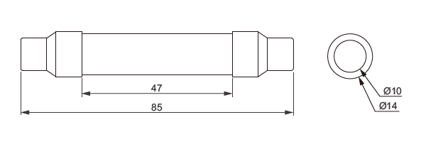 14x85mm-1500VDC-gPV-Sigorta bağlantısı boyutu