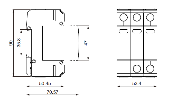 CAU5-T1+T2-40PV-DC-SPD-Boyut